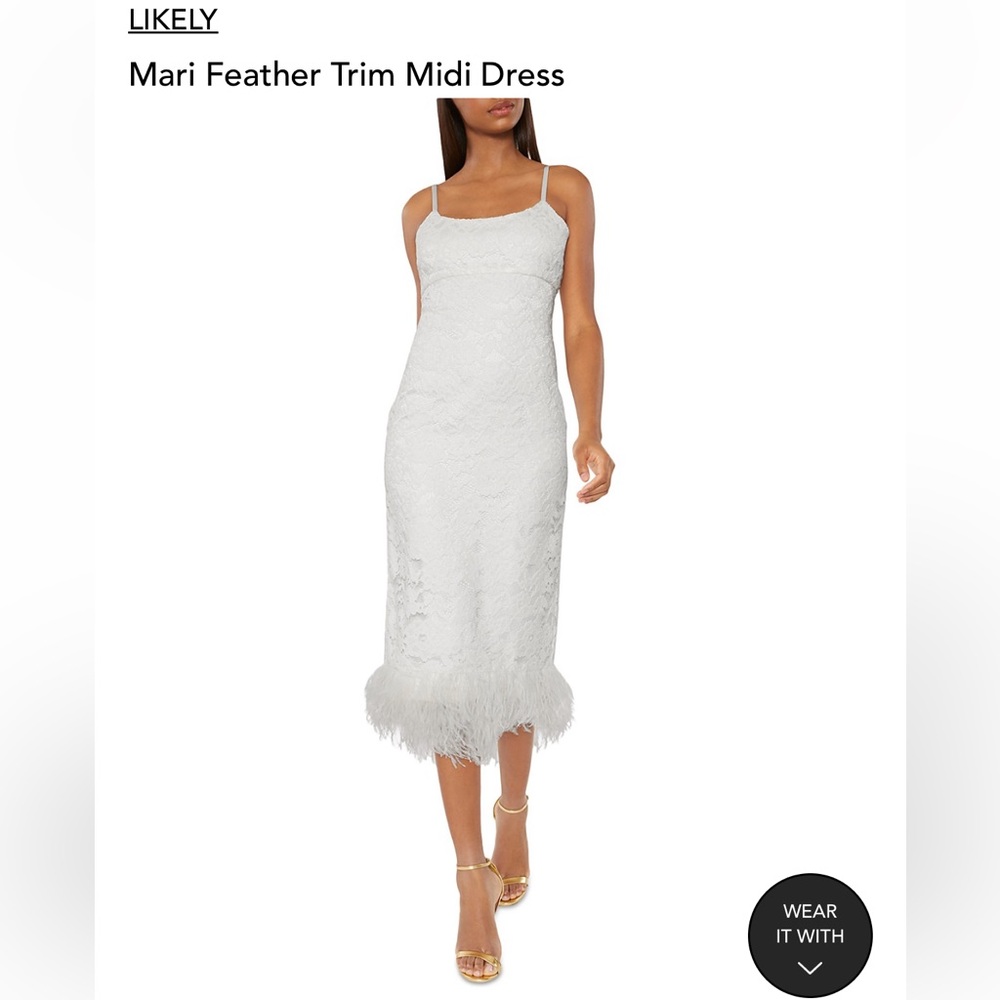 Likely Midi feather dress size 6